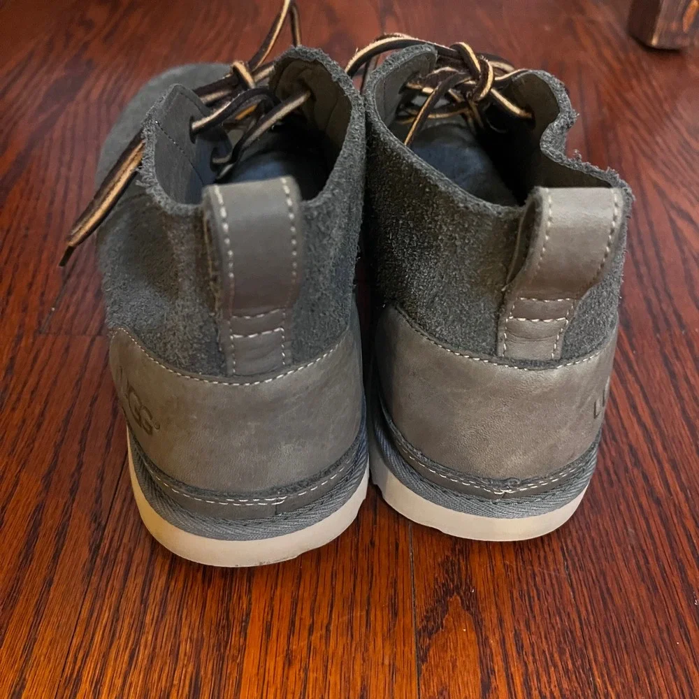 UGG Mens Neumel Boots Grey Suede Chukka Lace up Unlined 11 Desert Boots 1020369 - Picture 4 of 10